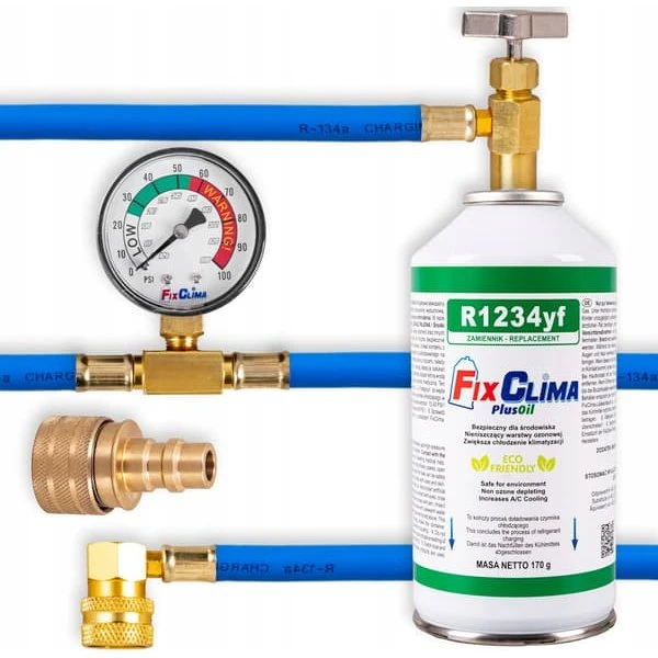 FixClima R1234YF Aircondition Påfyldningssæt + Adapter
