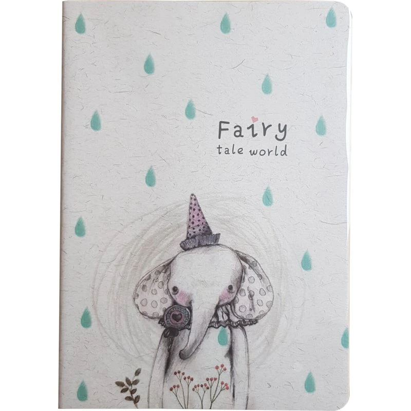 Notesbog 19x25,5 cm – Linjeret Fairytale Elephant