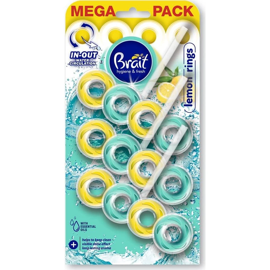 Brait 2-fasede ringe Citron toiletblok 3 x 40g