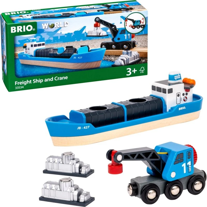 BRIO Containerskib med Kran – 33534