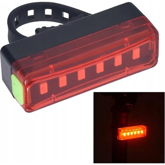 USB-genopladelig LED-baglygte til cykel med flere lysindstillinger