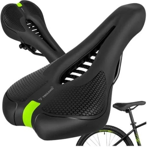 Trizand Ergonomisk Cykelsadel - Blød Polstring, Sort, 28x14 cm