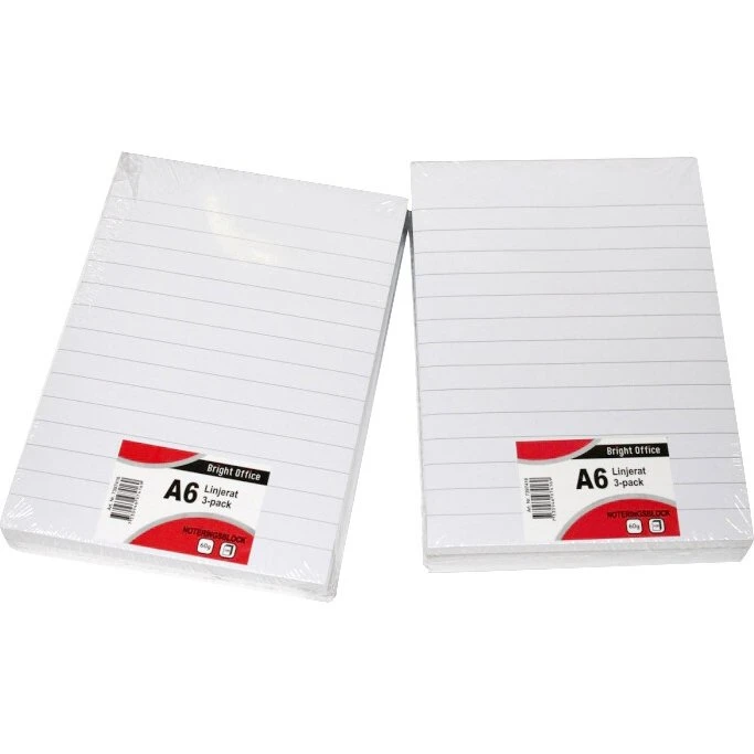 Standardblok A6 linjeret 3-pak – Bright Office