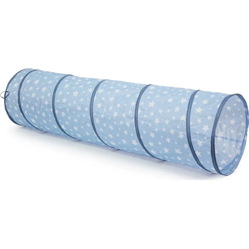 Blå legetunnel med hvide stjerner