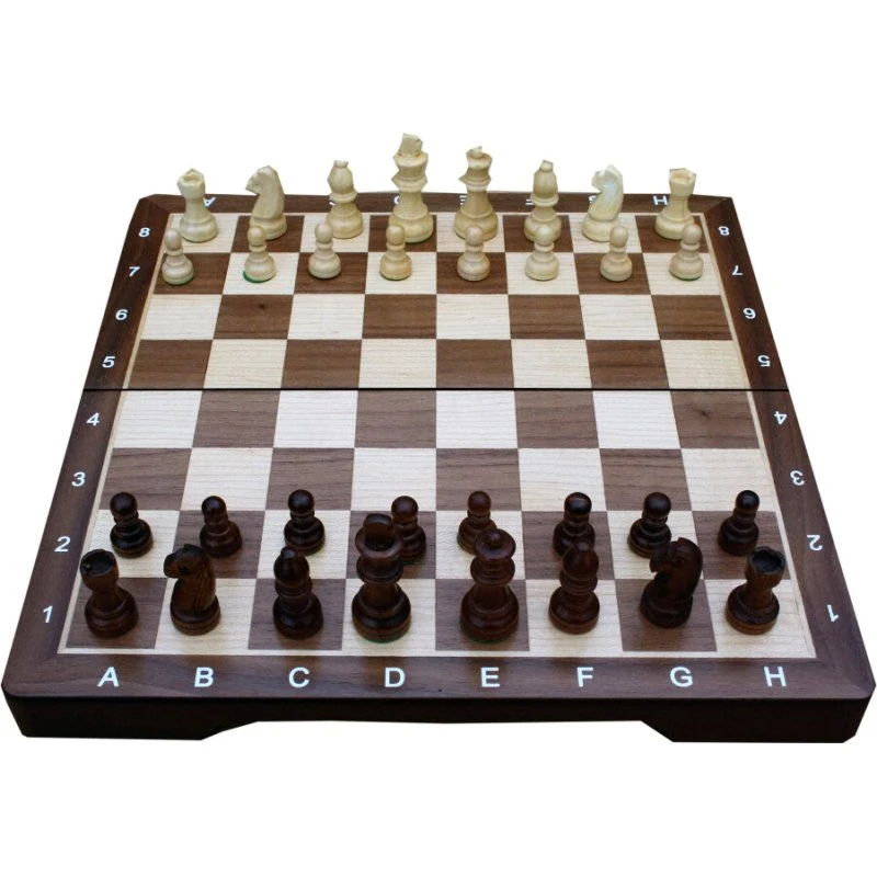 Foldbart skakbræt i træ - Medium (28x28 cm)