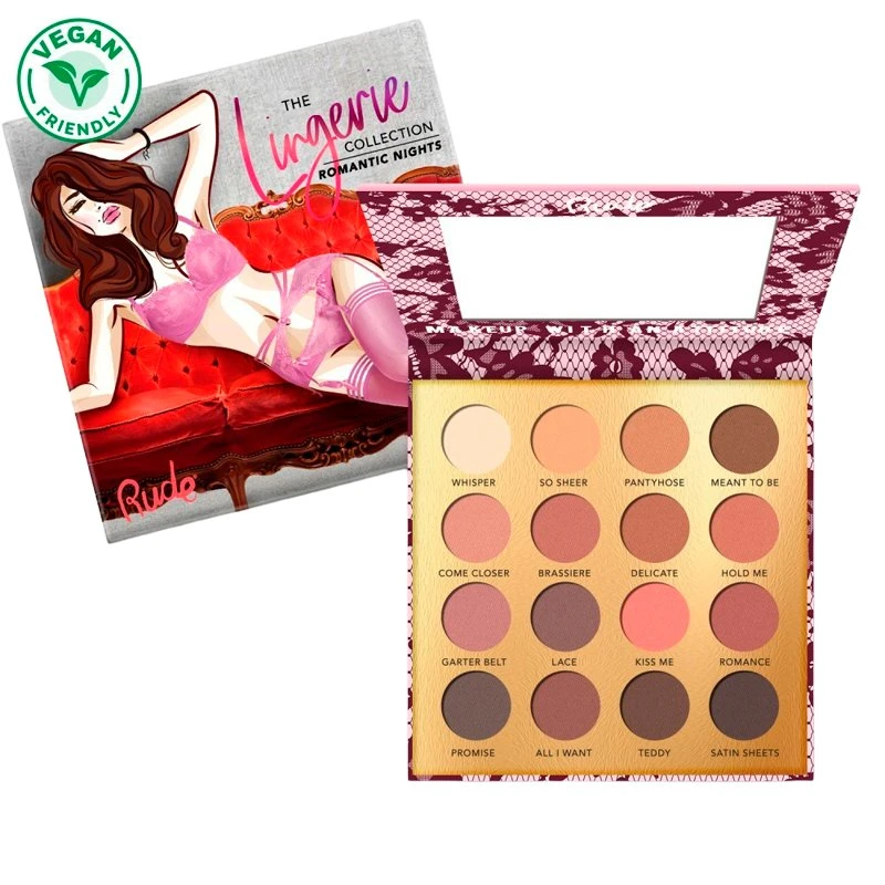 RUDE Cosmetics Lingerie Collection 16 Matte Eyeshadows Romantic Night
