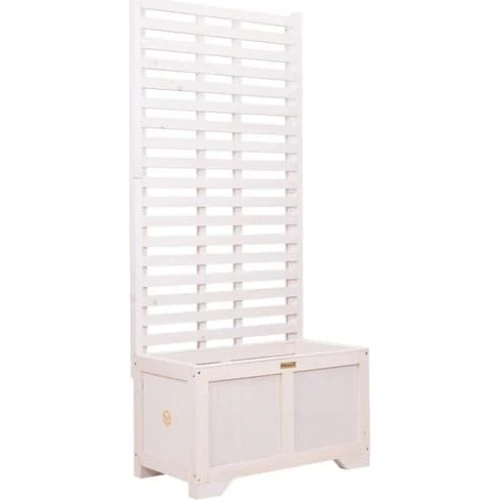 Vintage Pergola Urtepotte med stige, hvid, 80 x 42 x 180 cm
