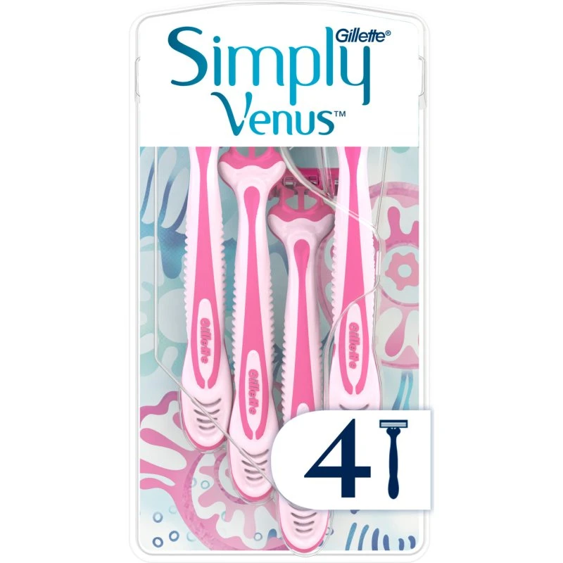 Gillette Venus Simply 3 engangsskrabere, 4 stk
