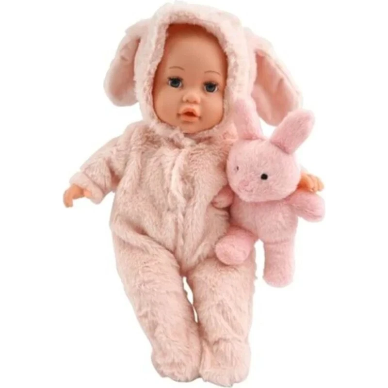 Happy Friend Luna dukke 35 cm i lyserødt kaninkostume