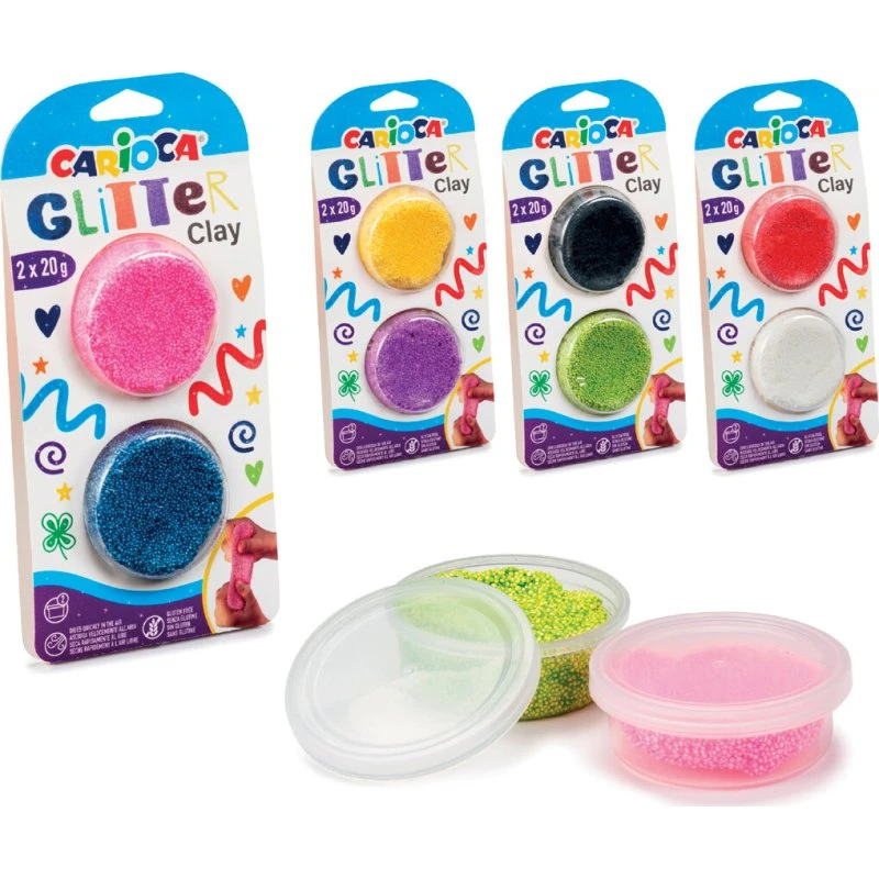 Carioca Glitter modellervoks 2-pak