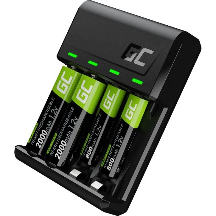 Green Cell VitalCharger Batterilader med 4 NiMH batterier