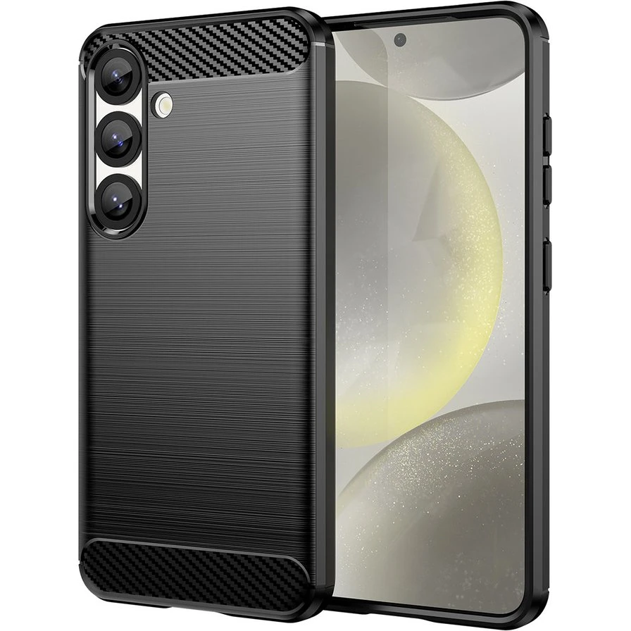 Hurtel Carbon Cover til Samsung Galaxy S25 Edge - Sort