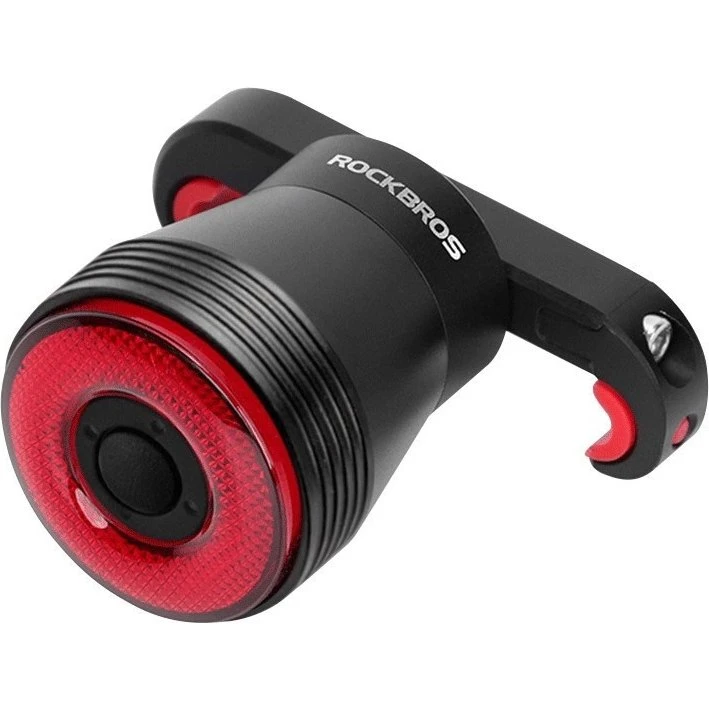 Rockbros Q5 Cykelbaglygte med Intelligent STOP-system - Sort