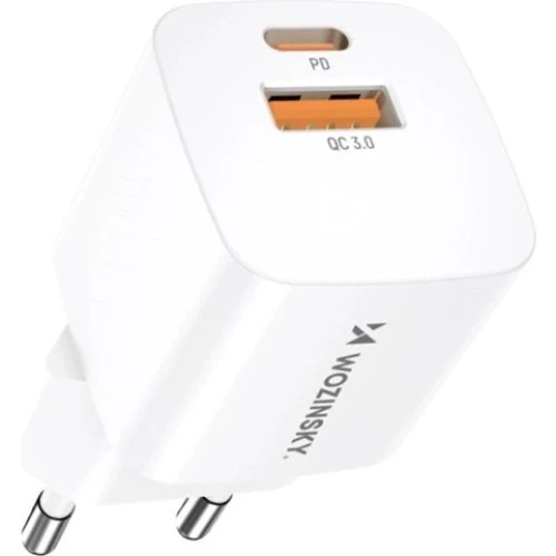 Wozinsky CMWCW 20W USB-C & USB-A Vægoplader - Hvid