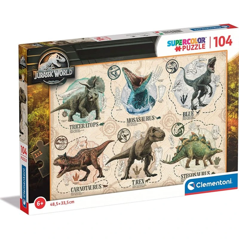 Clementoni Super Color Jurassic World 104 brikker