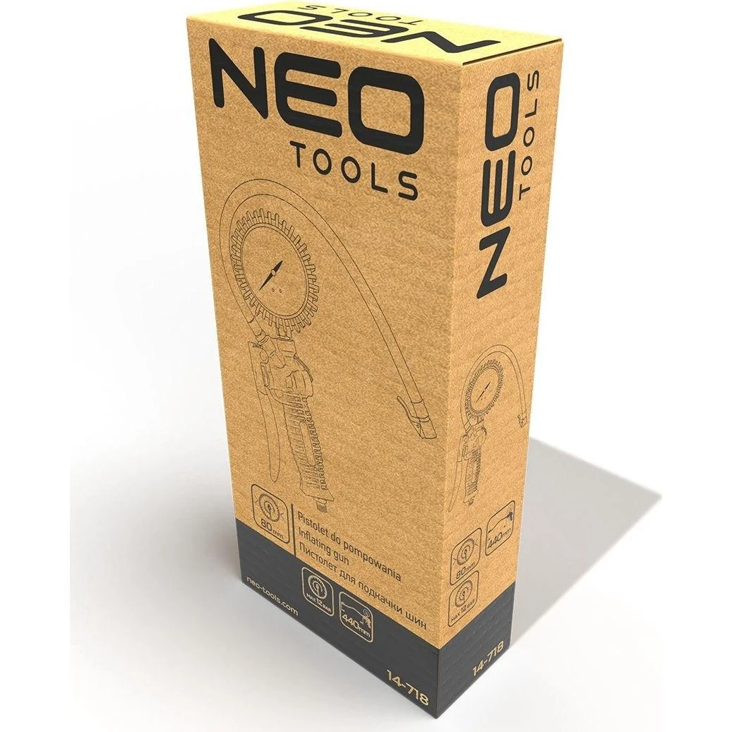 NEO TOOLS 14-718 Dækpåfyldningspistol med Manometer