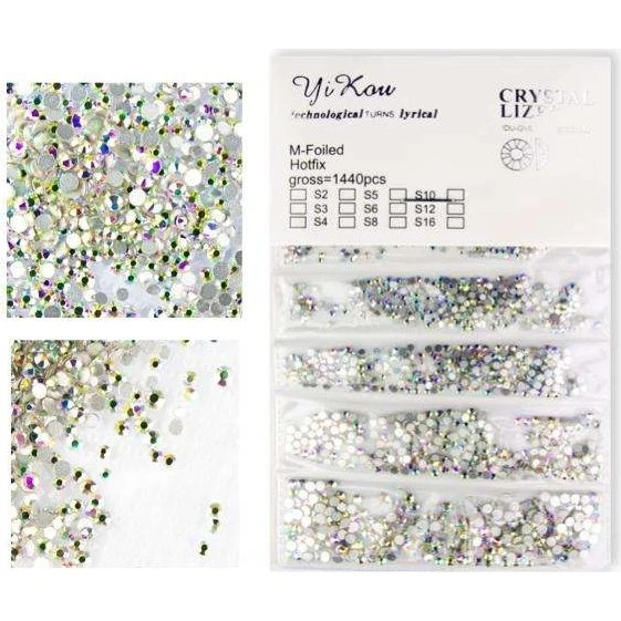 1440 stk Zirkon sten - Crystal AB - Rhinestones til negle