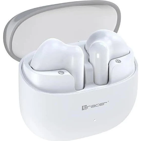 Tracer T12 TWS Earbuds - Trådløse øretelefoner med mikrofon, Hvid