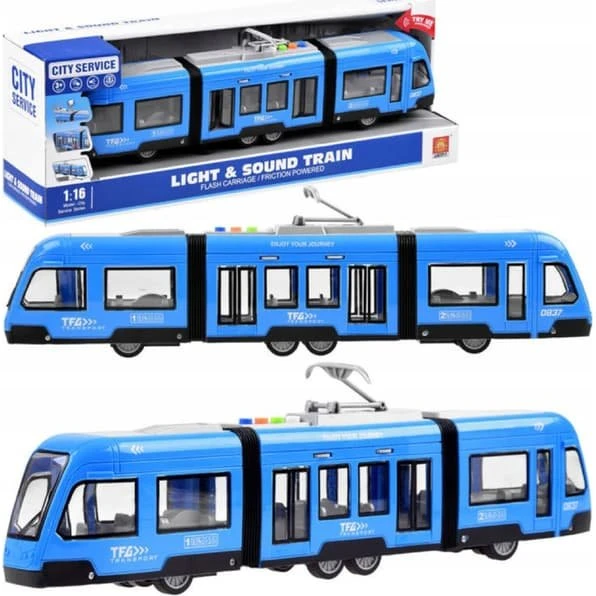 Blå Sporvogn 930B med lys og lyd