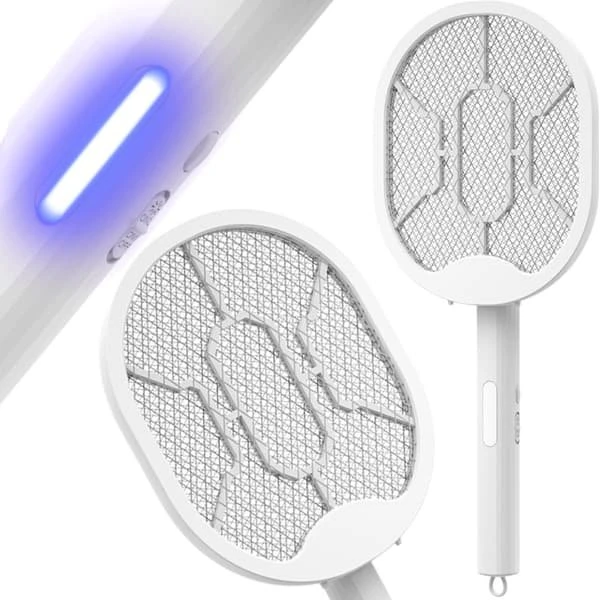 Elektrisk UV-insektlampe og fluesmækker - Hvid