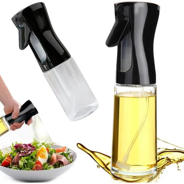Olieflaske med Sprayfunktion i Glas 200ml Sort