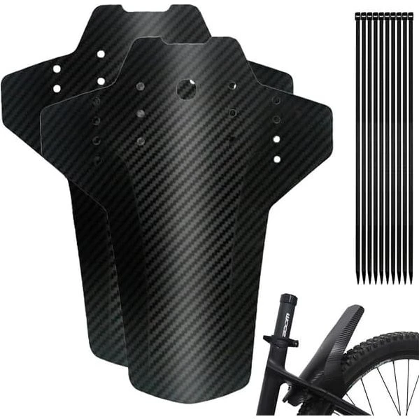 Cykelskærme MTB 2-pak - Universelle 24-28 tommer med kulfiberlook