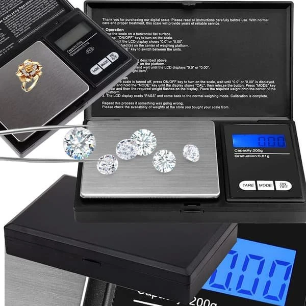 Digital Smykkeskala 200g/0,01g - Præcisionsvægt