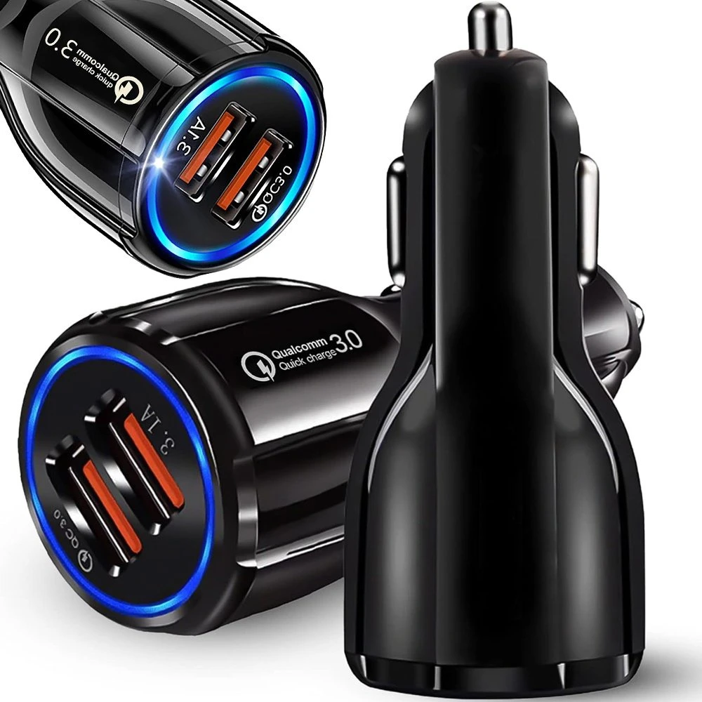 Billader QC 3.0 med 2x USB-porte til bil