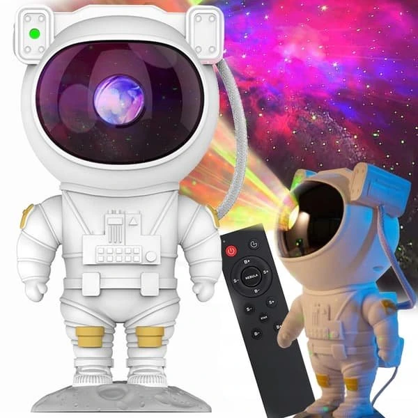 Galaxlampe Astronaut - Stjerneprojektor med LED og fjernbetjening