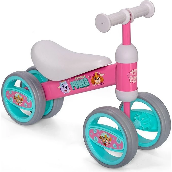 Seven Paw Patrol firehjulet løbecykel - Lyserød/Hvid