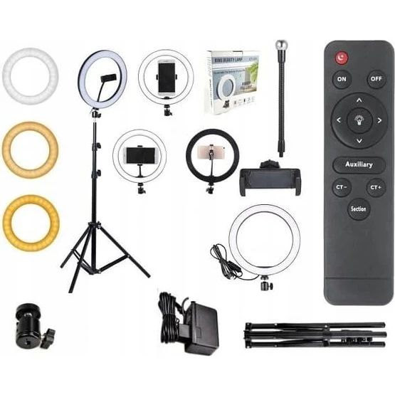 LED Ringlampe 30W 30cm med 220cm Stativ og Fjernbetjening