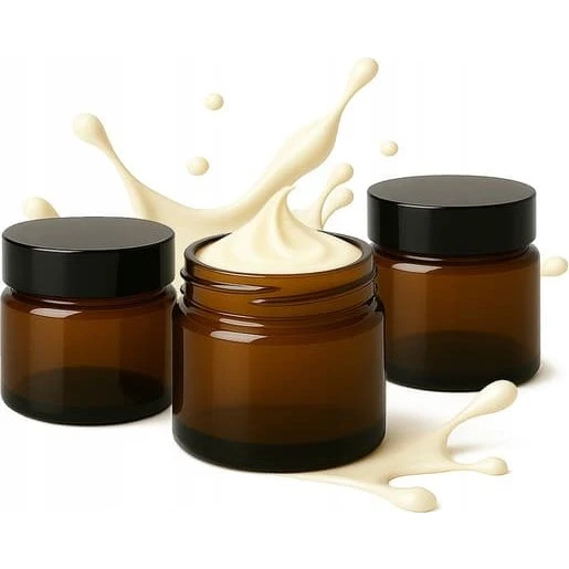 20x Brune Glasbeholdere 30g til Kosmetik og Stearinlys