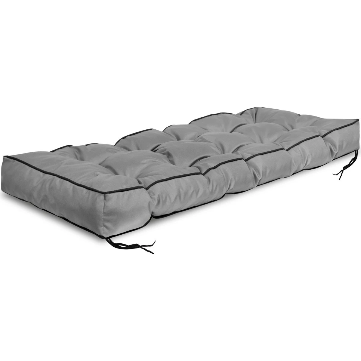 Havepude 120x40 cm med høj kant til pallebænk - Grå