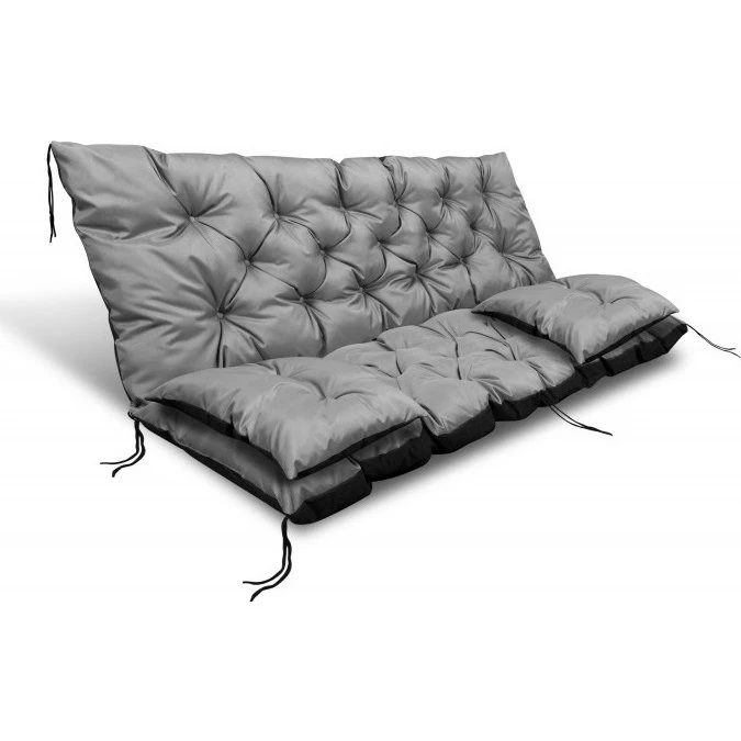 Vandtæt Havepude 120x60x50 cm + 2 puder, Grå