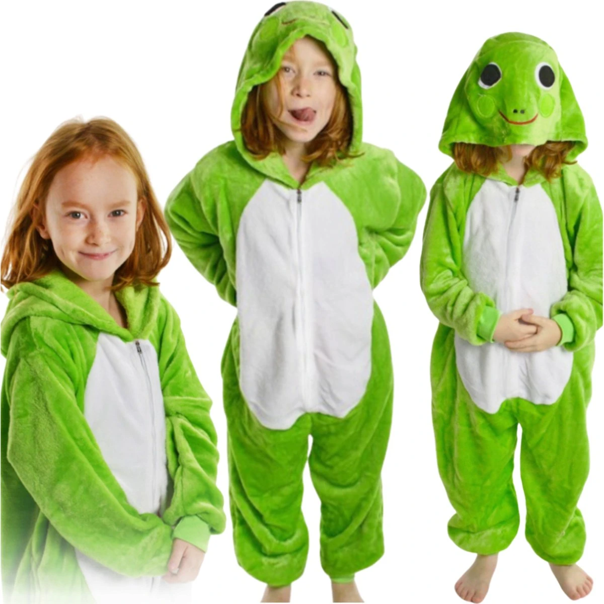 Frø Kigurumi Børnepyjamas Heldragt - Størrelse 122-128