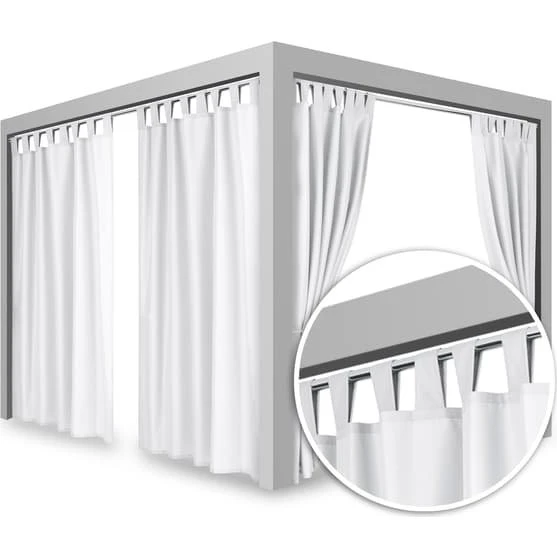 Havegardin Boho Gazebo Hvid 150x200 - Vandtæt Polyester
