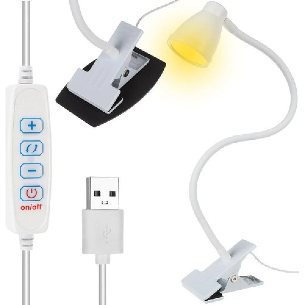 Skrivebordslampe med Klemme - LED Bordlampe