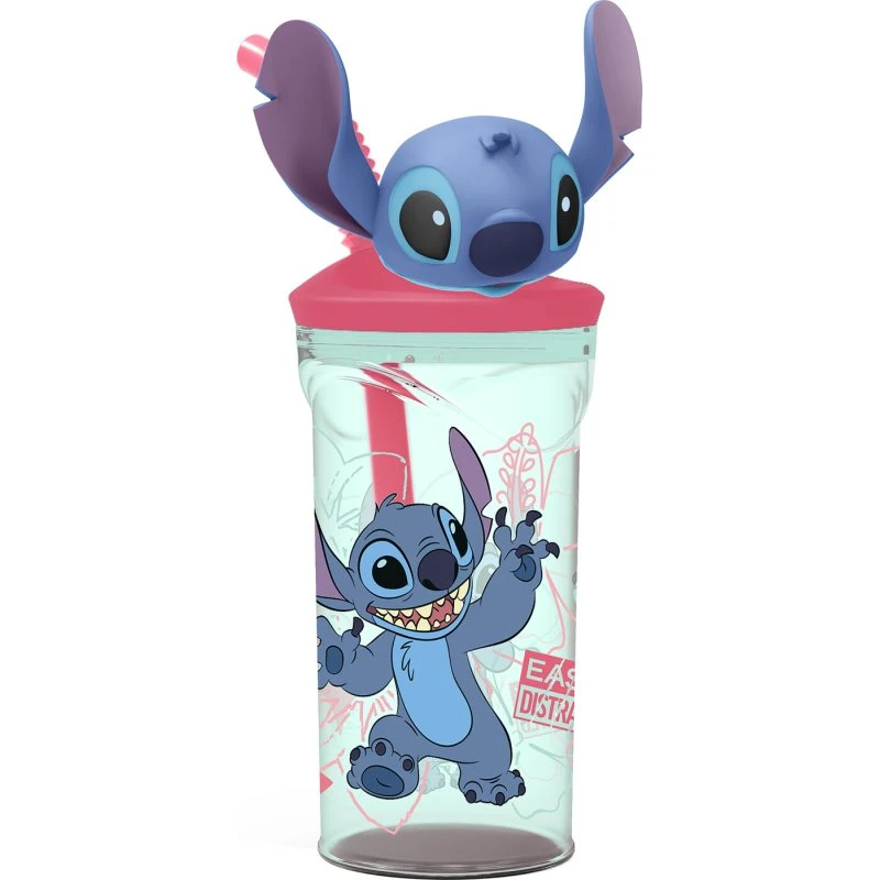 Stitch 3D børnekrus med sugerør 360 ml
