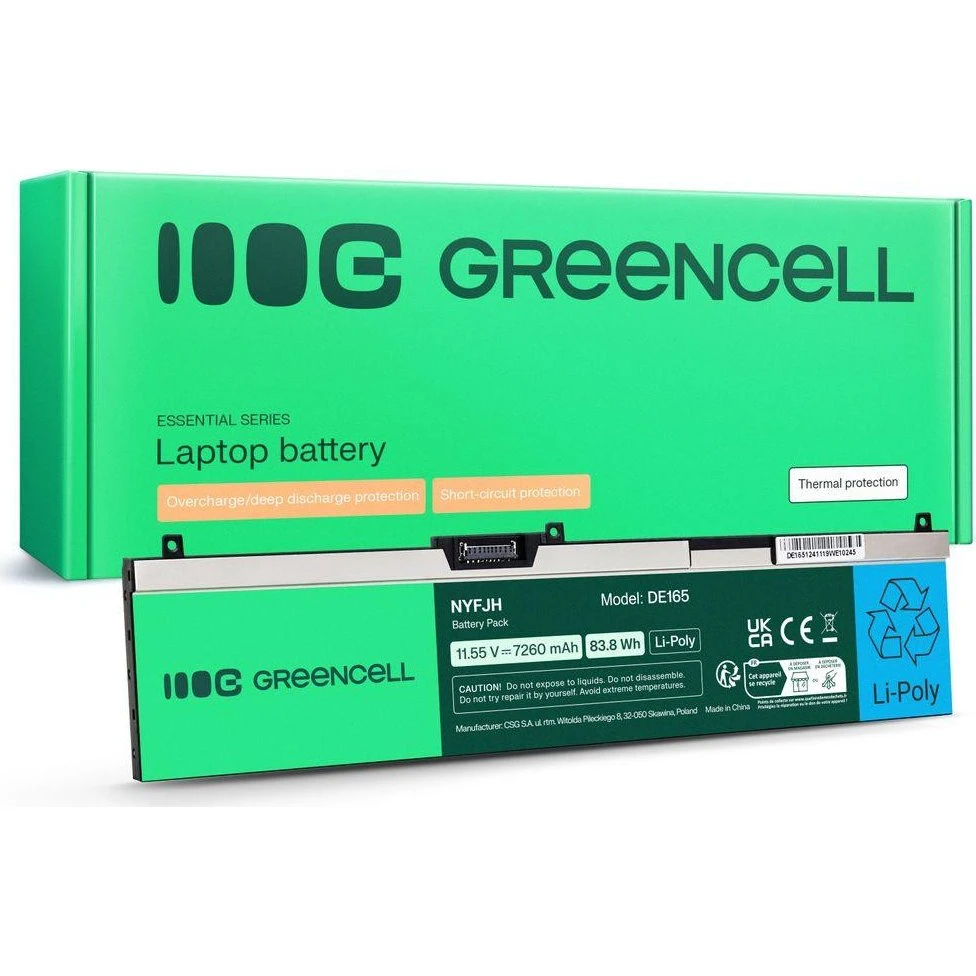 Green Cell Batteri til Dell Precision 15 7530, 7540, 7740 - 7260mAh