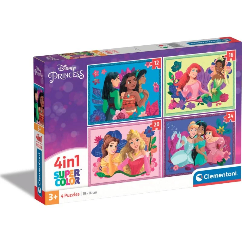 Clementoni Disney Princess 4-i-1 Gulvpuslespil