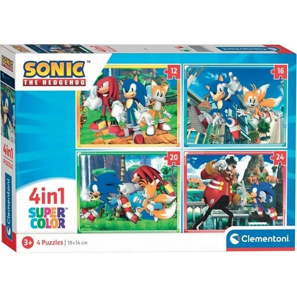 Clementoni Sonic 4-i-1 gulvpuslespil til børn