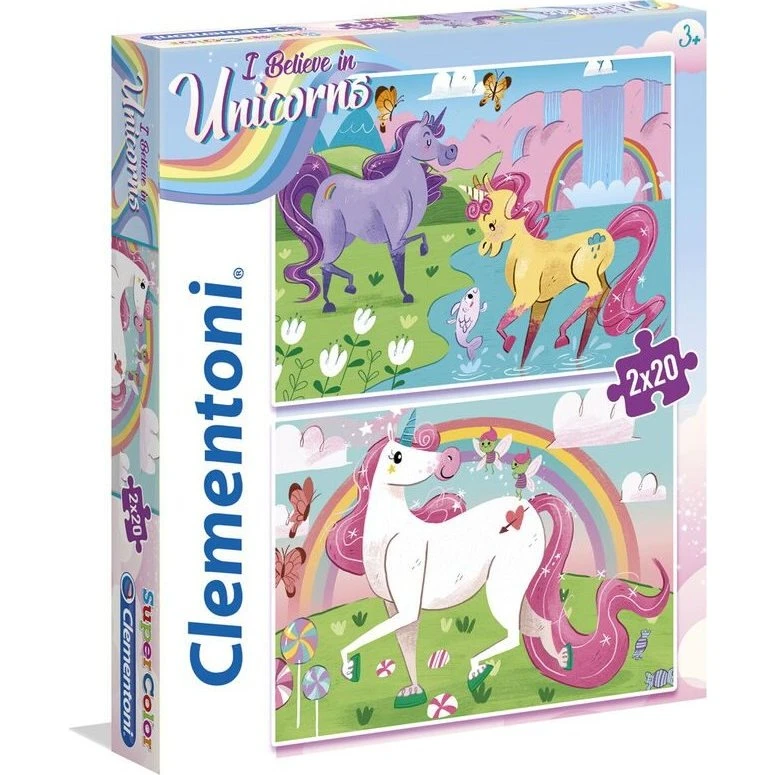Clementoni Enhjørning Puslespil 2x20 brikker