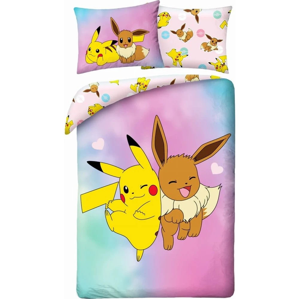 Pokemon Pikachu Sengetøjssæt 140x200 Mikrofiber