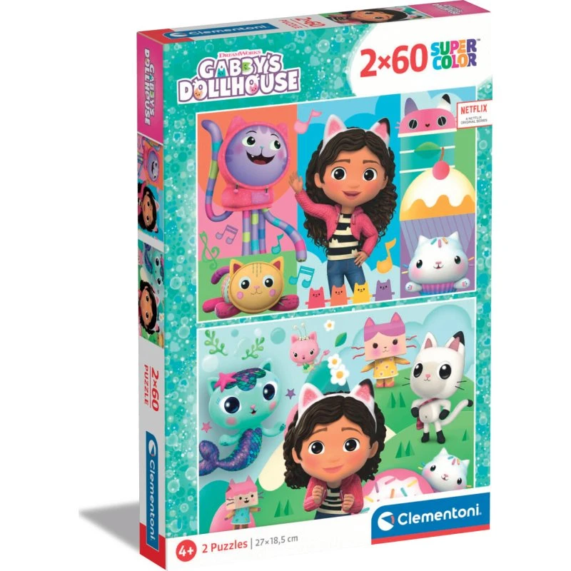 Clementoni Gabby's Dollhouse – 2 x 60 brikker
