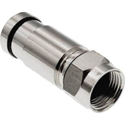Alantec RG6 Kompressions-F-stik, 75 Ohm, Sølv