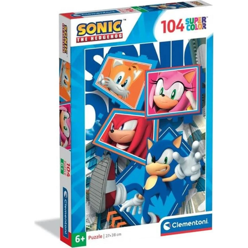 Clementoni Sonic Super Color puslespil – 104 brikker