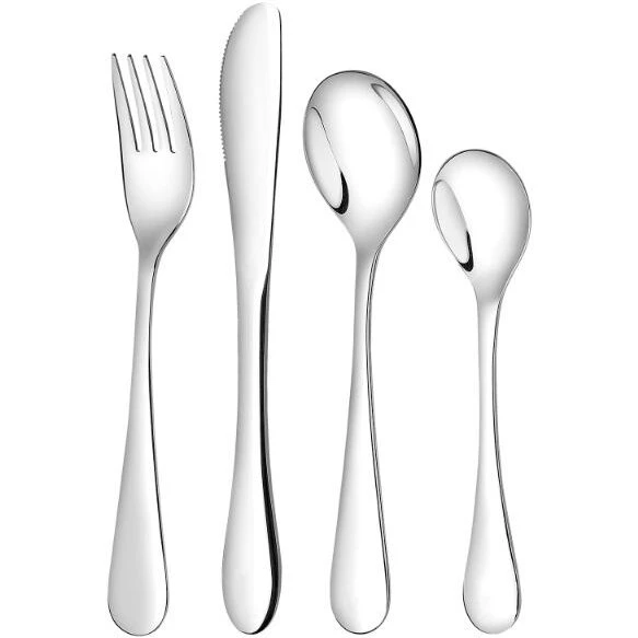 Noa Kids rustfrit stål bestik – blank (børnebestik)