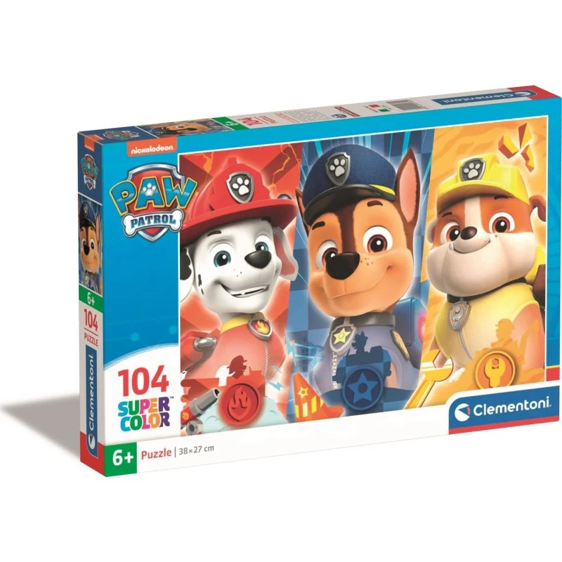 Clementoni Paw Patrol Super Color puslespil – 104 brikker