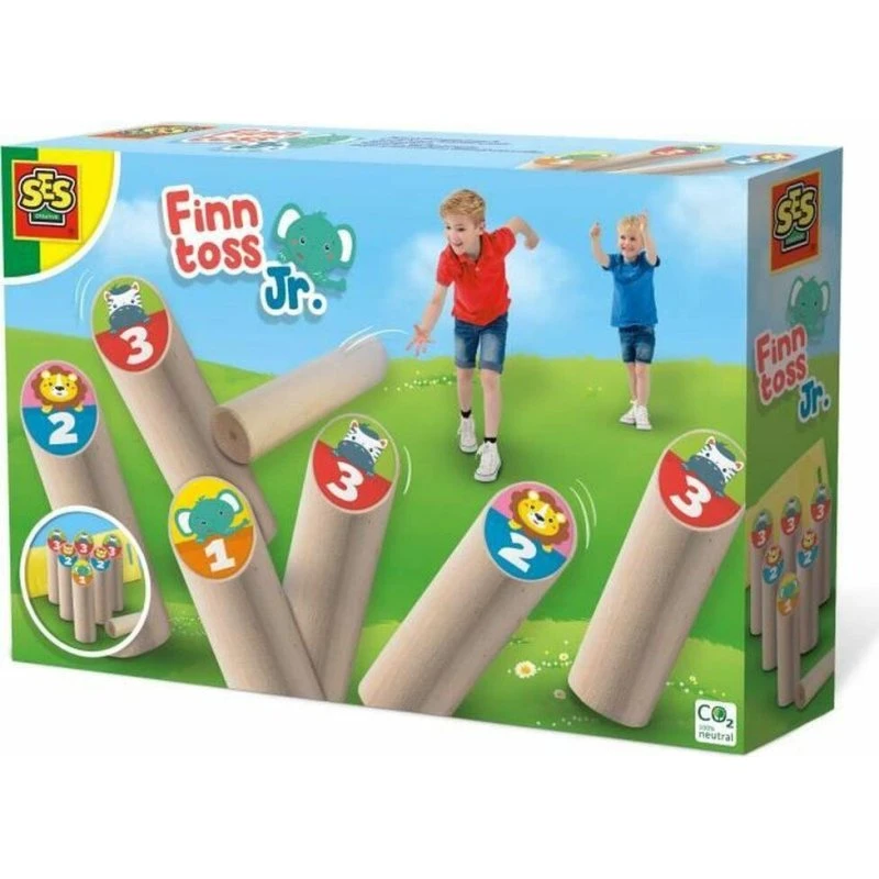 Finntoss Junior udendørs træ-keglespil – SES Creative