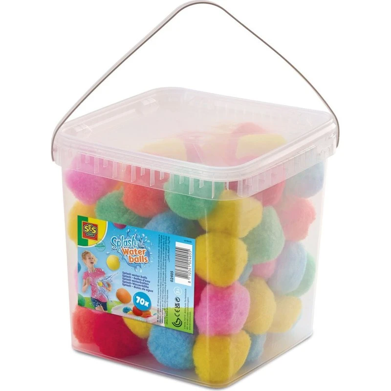 SES Creative Splashbolde 70 stk i Spand – Genanvendelige Vandbolde